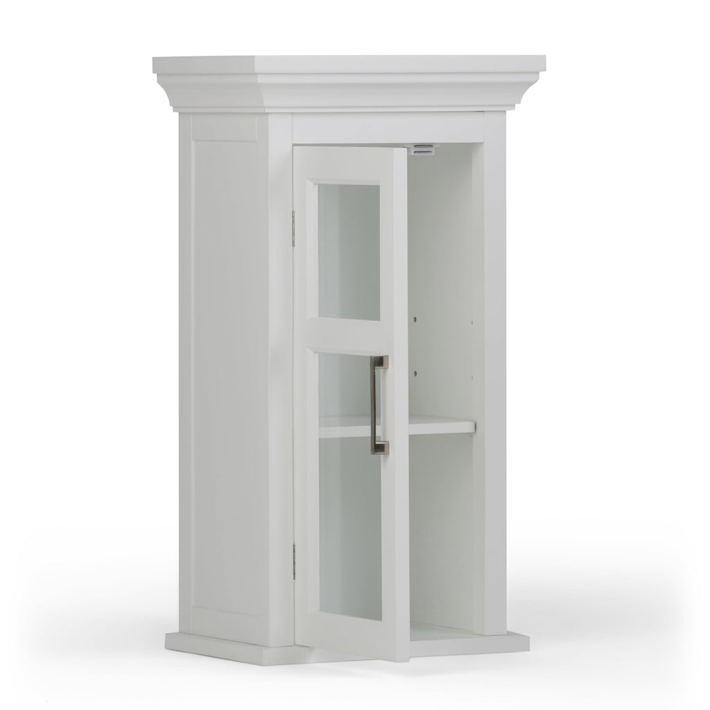 Avington 15 Inch Wide Solid Wood Single Door Wall Cabinet in Pure