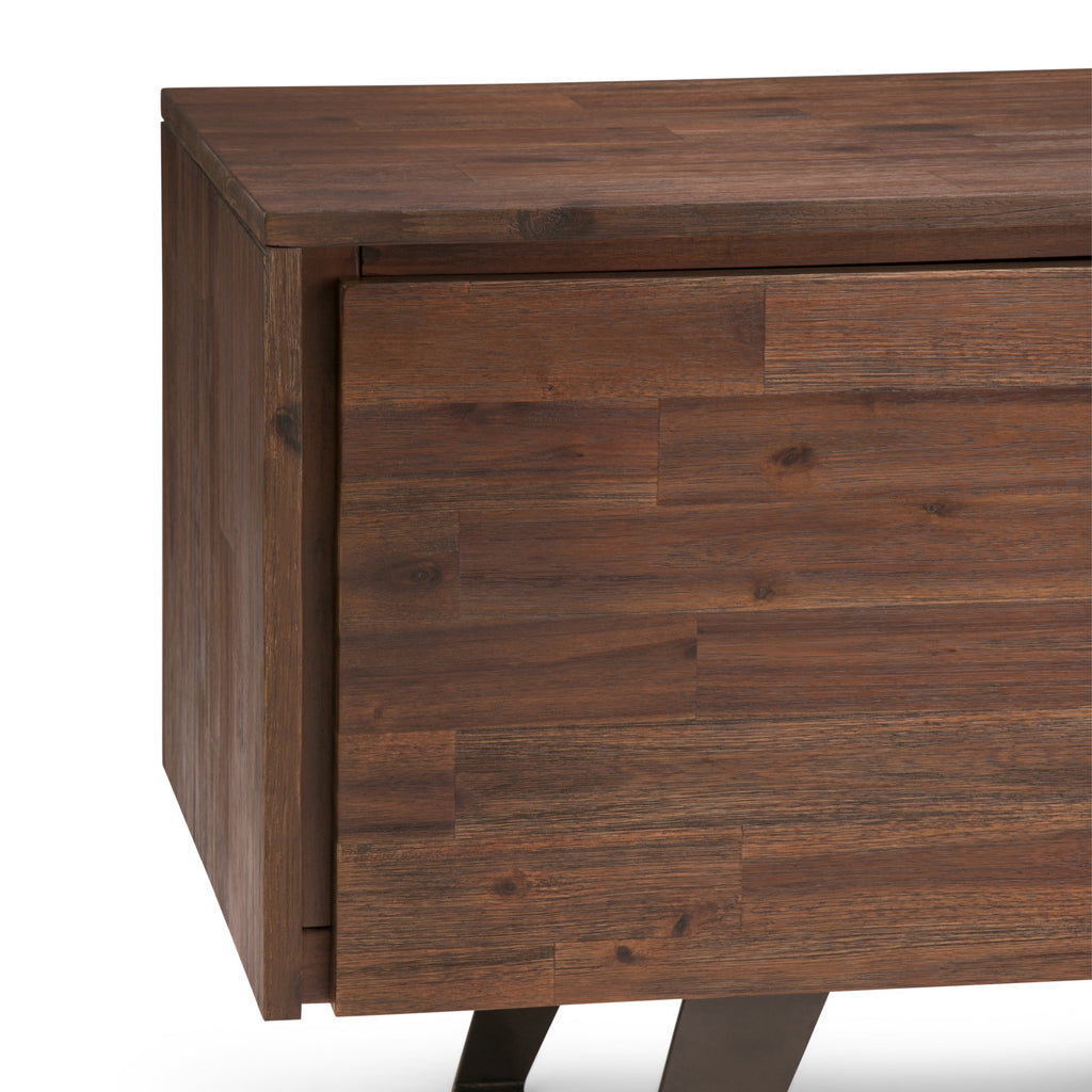 Lowry 63 Inch Wide Solid Wood TV Stand in Distressed