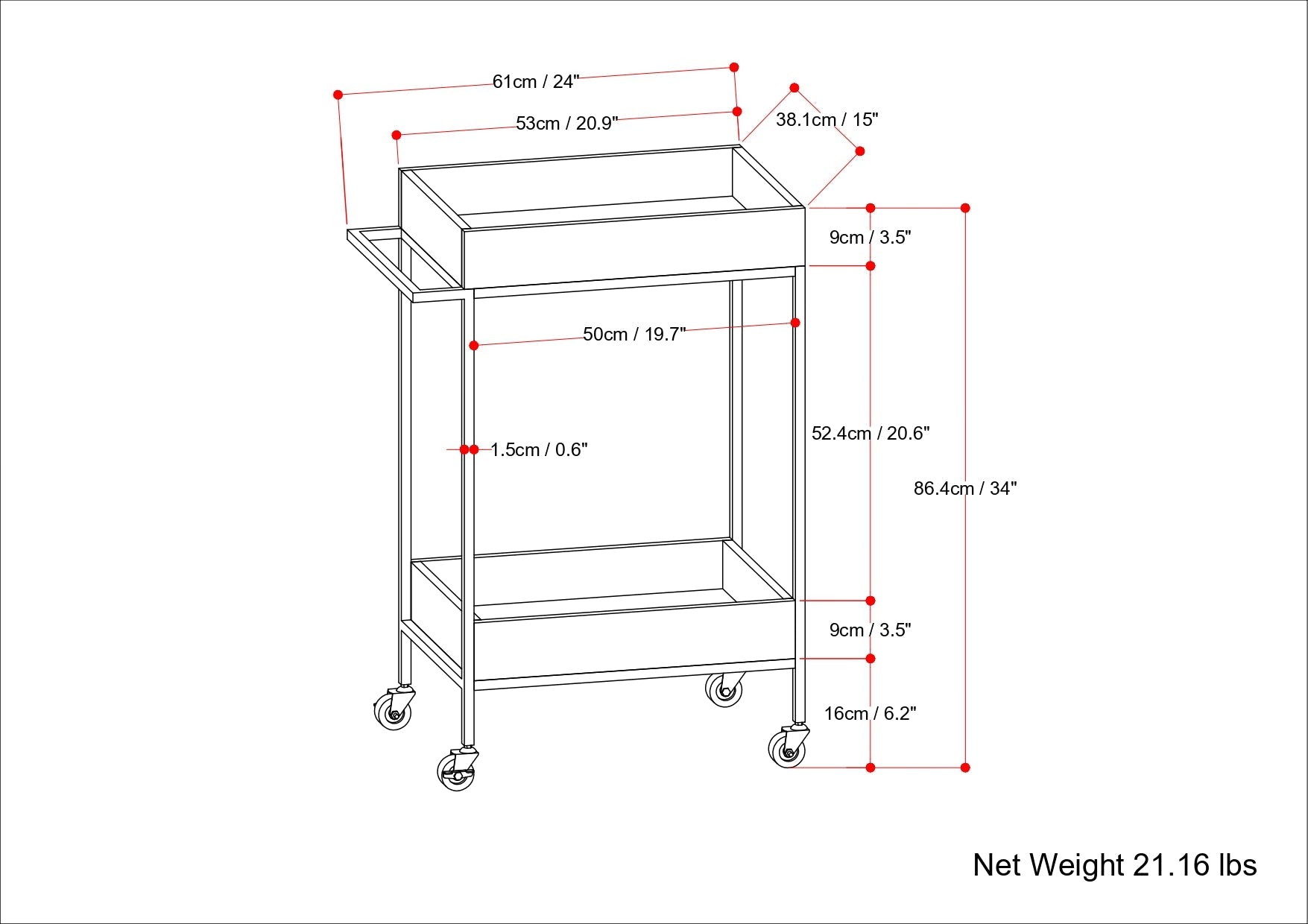 Simons 24" Bar Cart