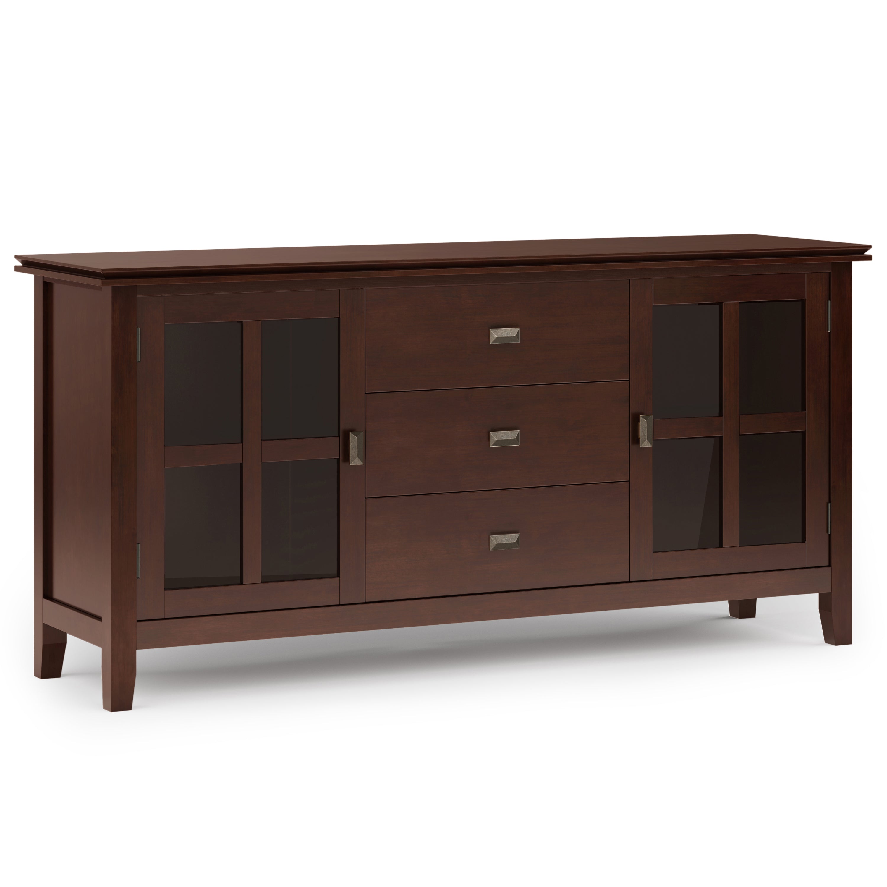 Artisan 60 Inch Wide Solid Wood Large Sideboard Buffet in Russet