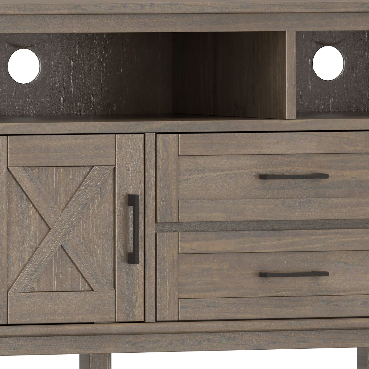 Ela 72 Inch Wide Solid Wood TV Stand in Smokey