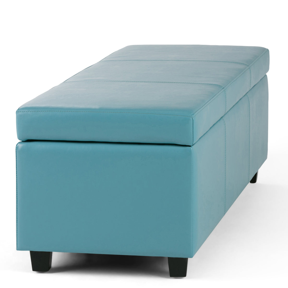 Avalon 48-Inch Wide Storage Ottoman Bench in Soft Blue