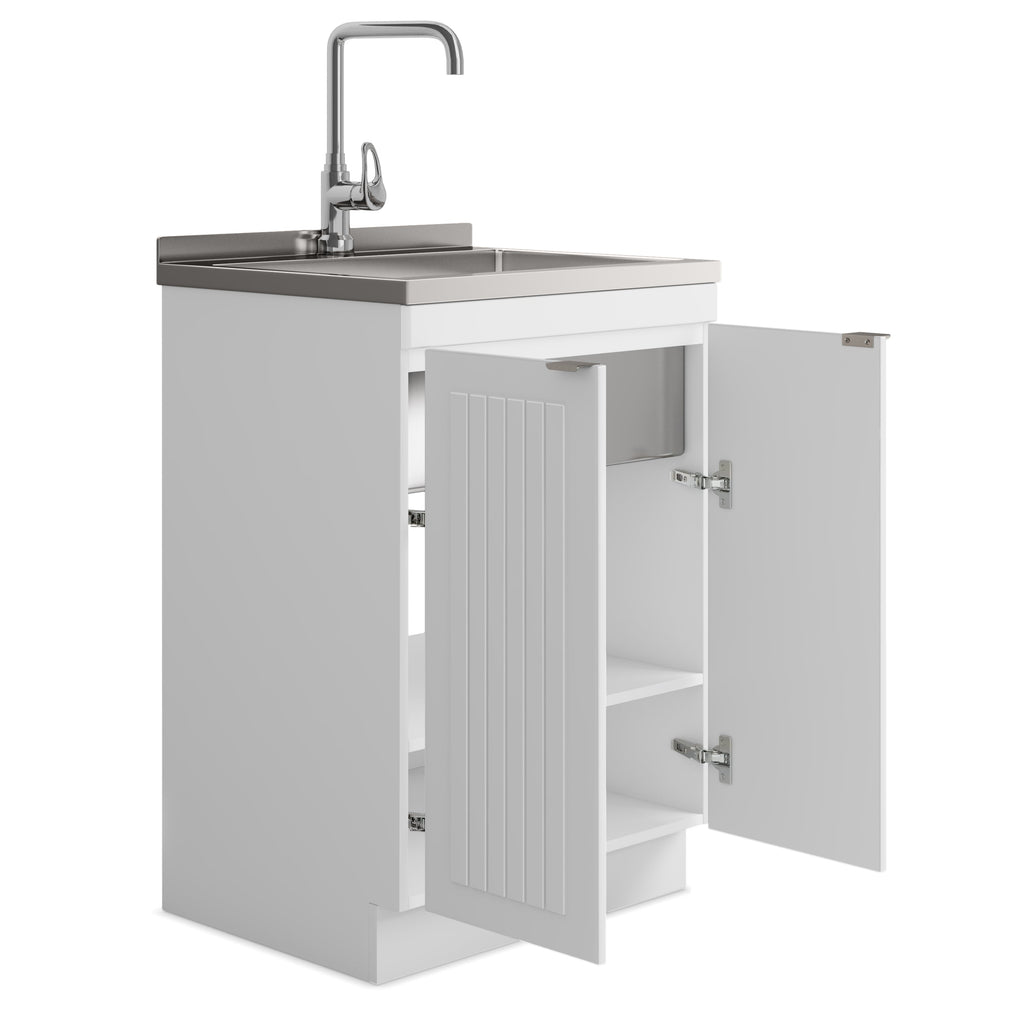 Murphy 24" Laundry Cabinet with Faucet and Stainless Steel Sink