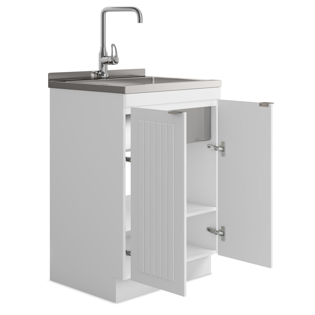 Murphy 24" Laundry Cabinet with Faucet and Stainless Steel Sink
