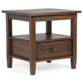 Warm Shaker Solid Wood 20 Inch Wide Transitional End Table