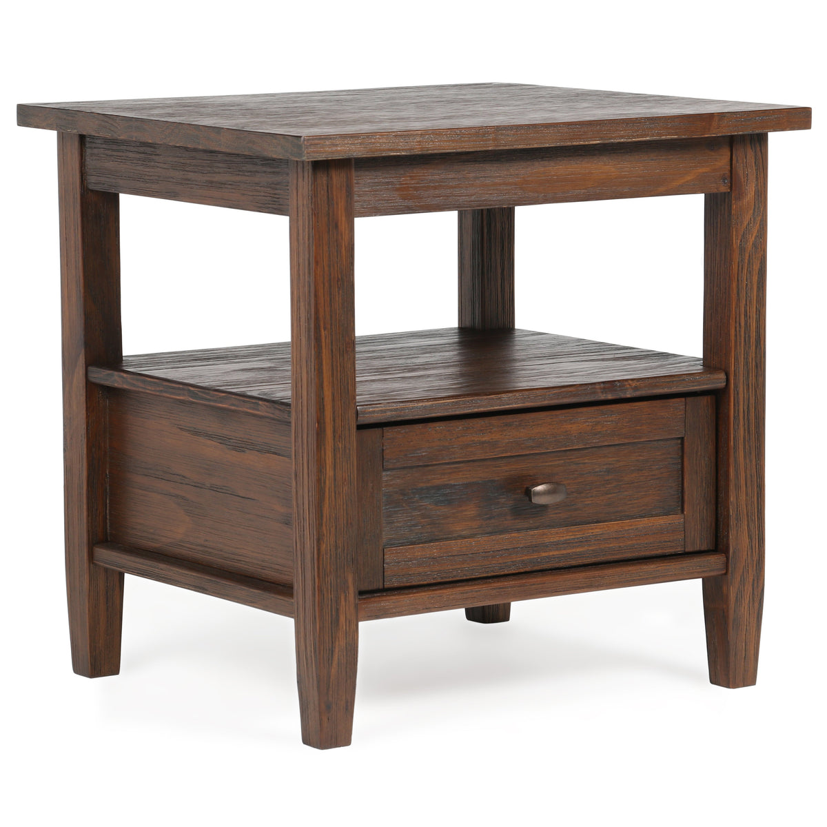 Warm Shaker Solid Wood 20 Inch Wide Transitional End Table