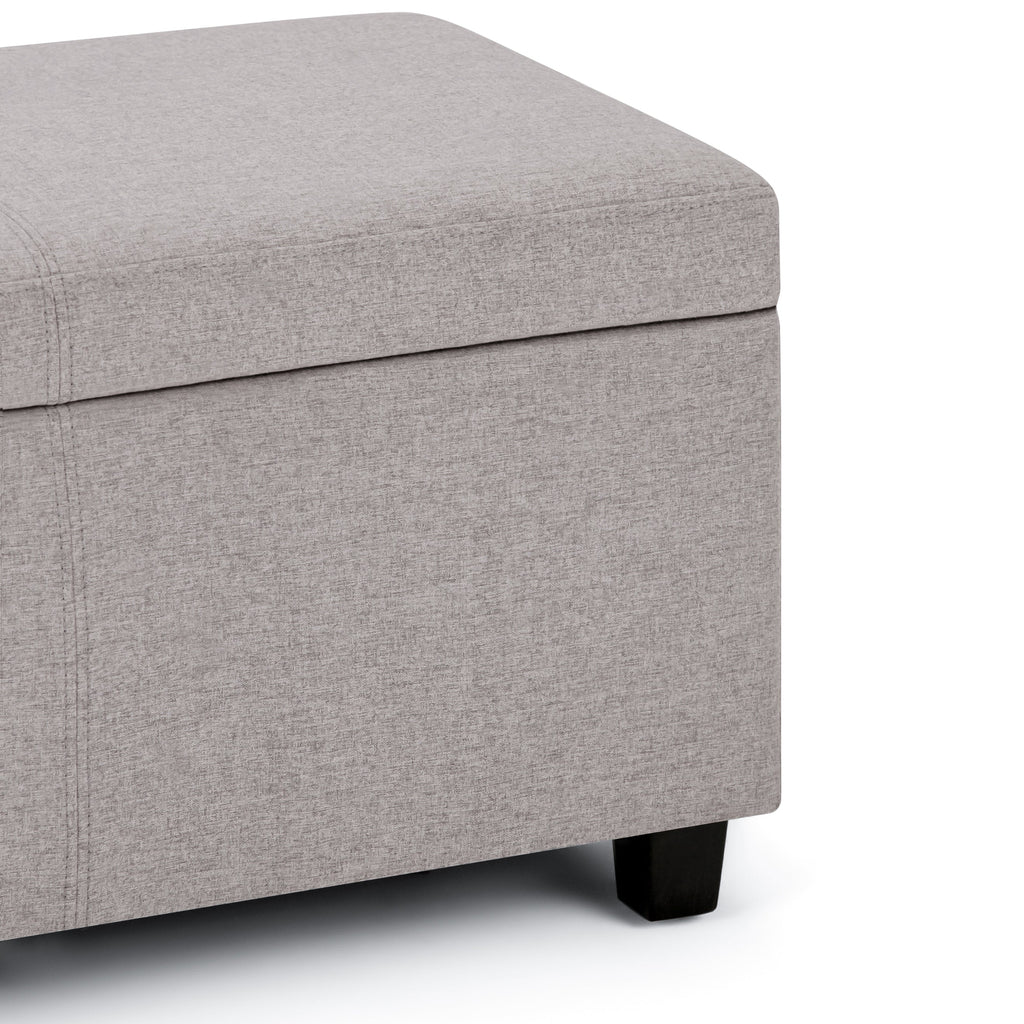 Avalon 48 Inch Wide Storage Ottoman Bench in Cloud