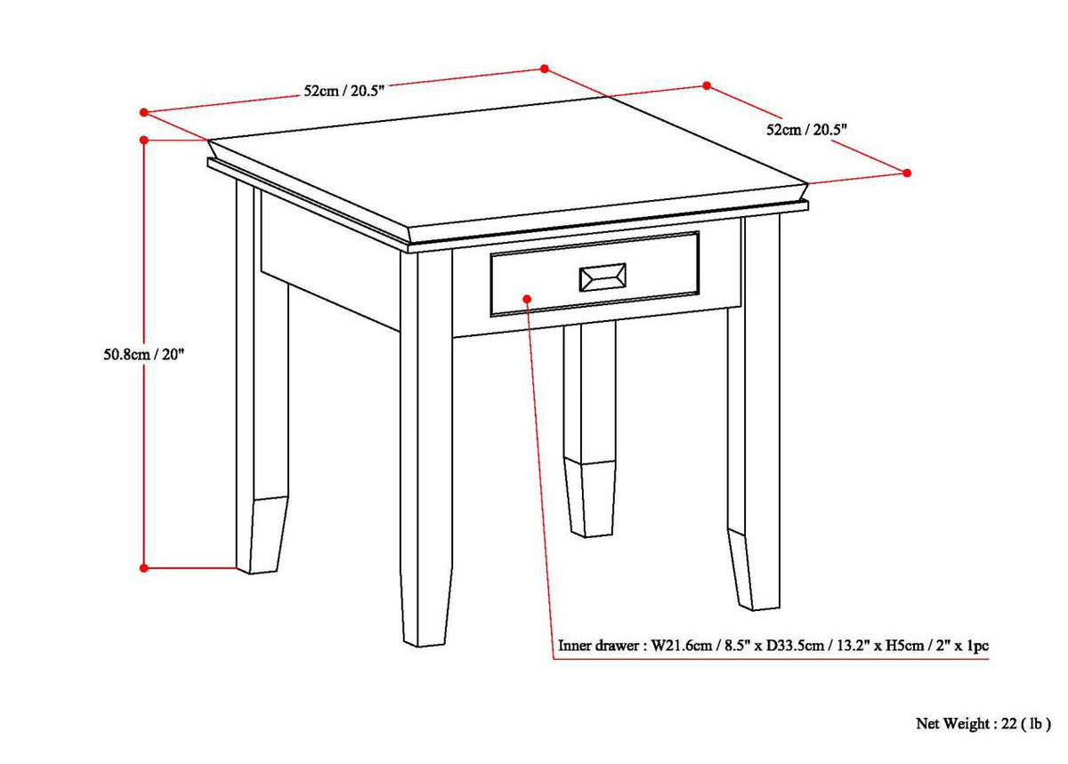 Artisan End Table - Russet