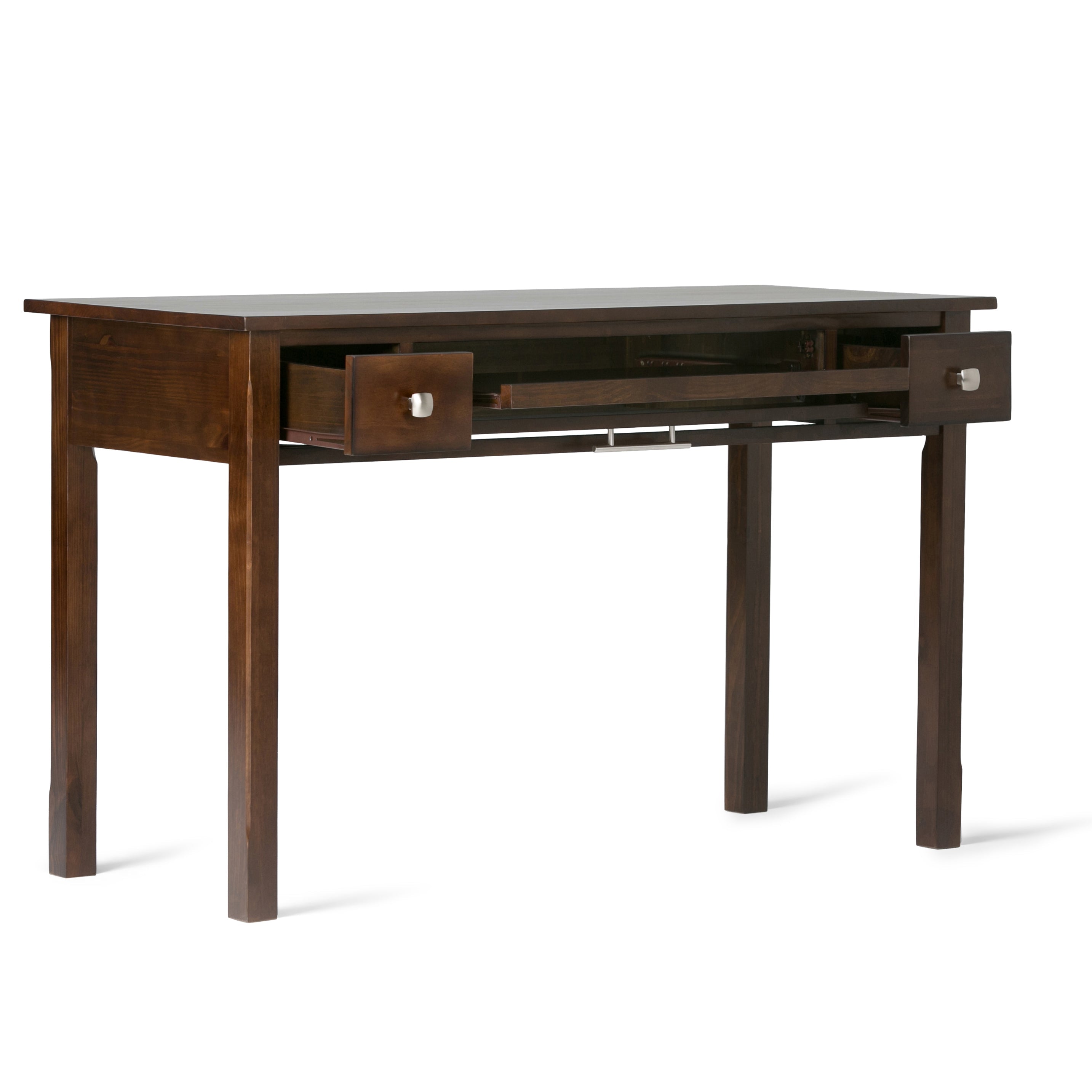 Avalon 47 Inch Wide Solid Wood Writing Office Desk in Brunette