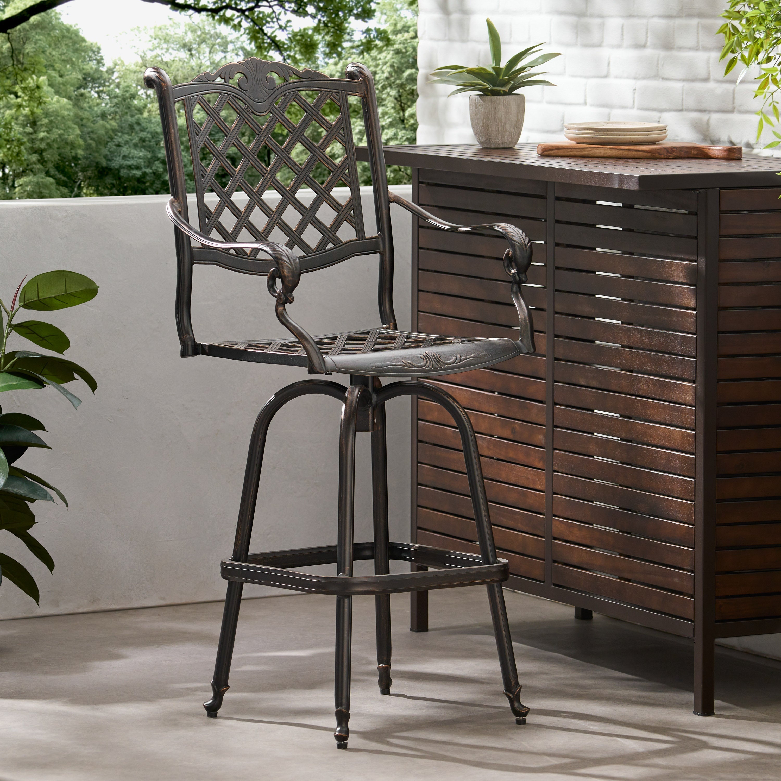 Cast Aluminum Bar Stool