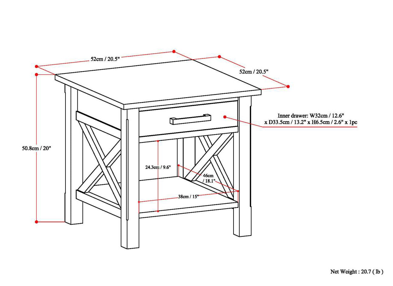 Kitchener - End Table - Light Golden