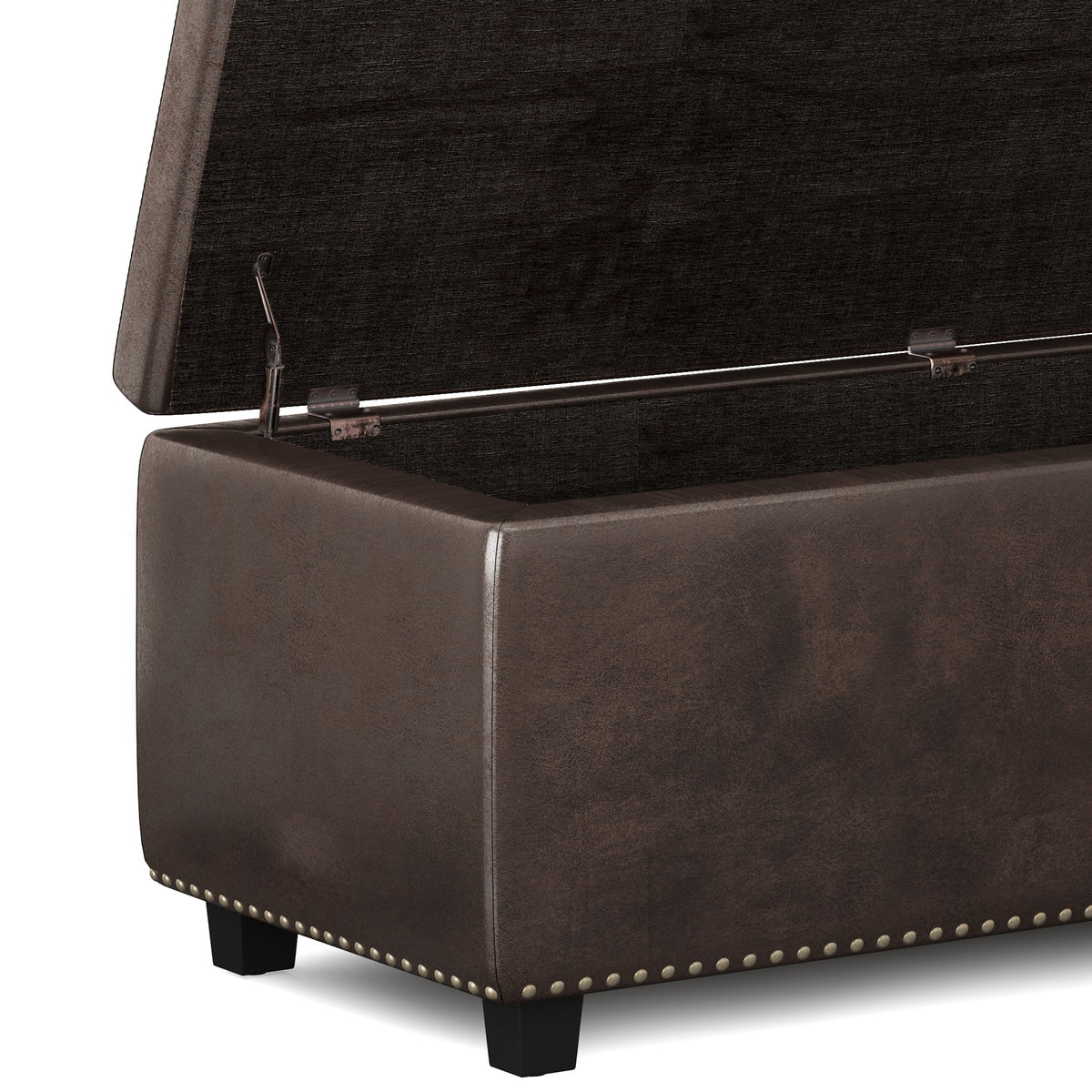 Hamilton 48 Inch Wide Storage Ottoman in Distressed