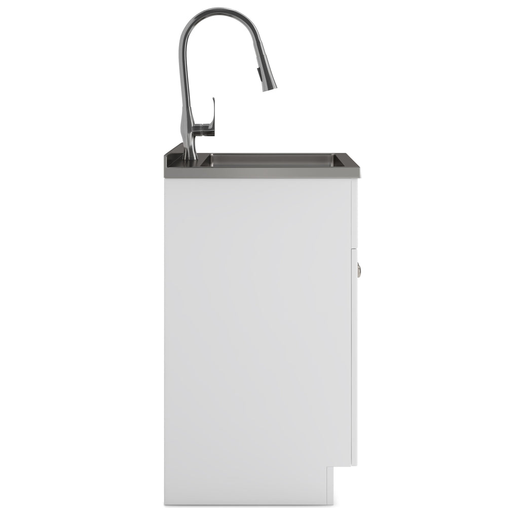 Beckham 24" Laundry Cabinet with Faucet and Stainless Steel Sink
