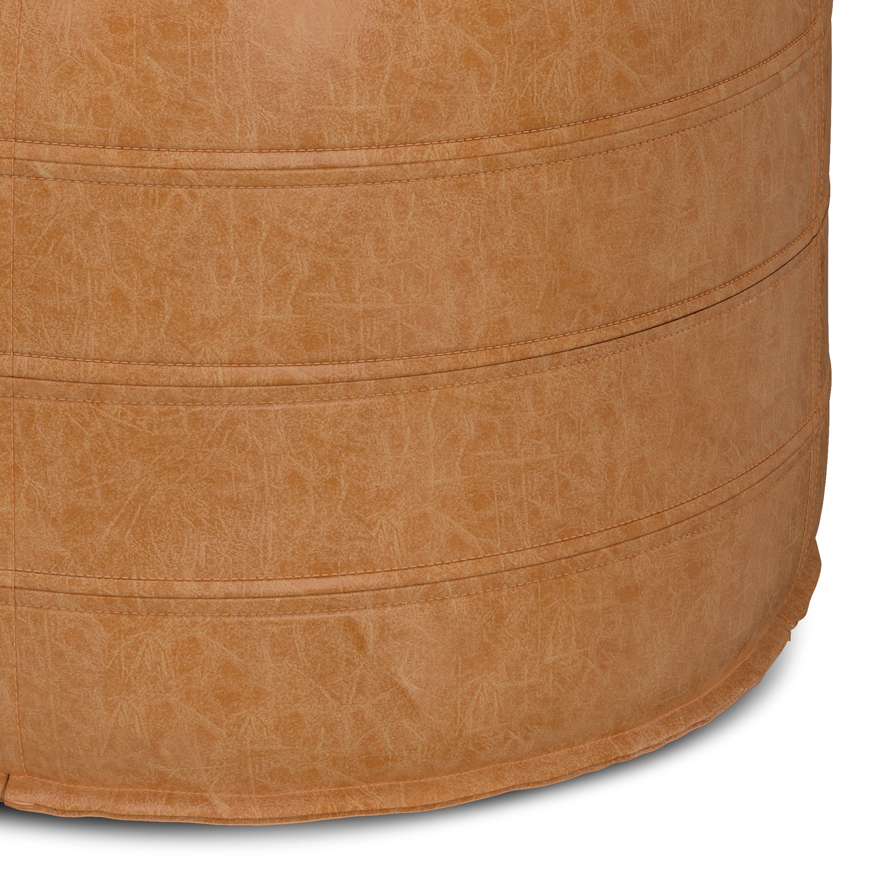 Brody 20 Inch Wide Round Pouf in Distressed