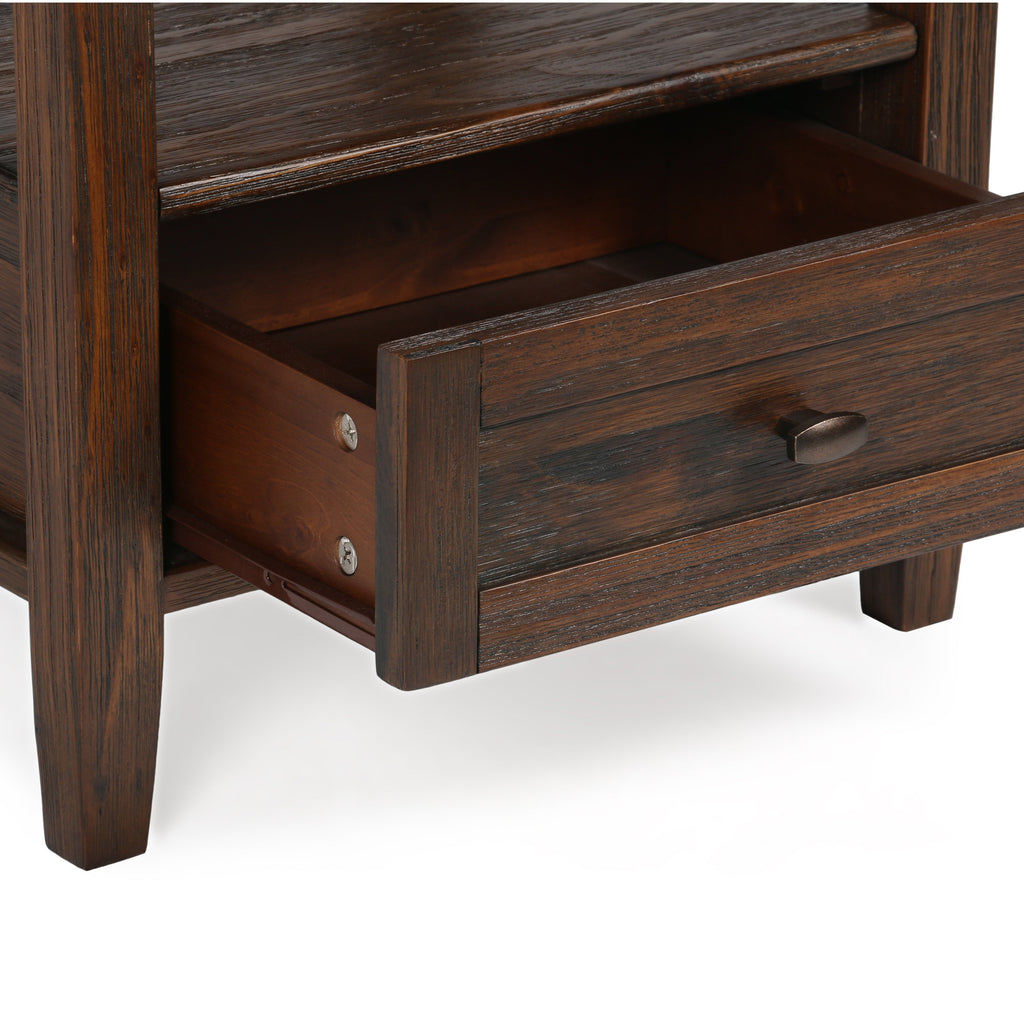 Warm Shaker Solid Wood 20 Inch Wide Transitional End Table