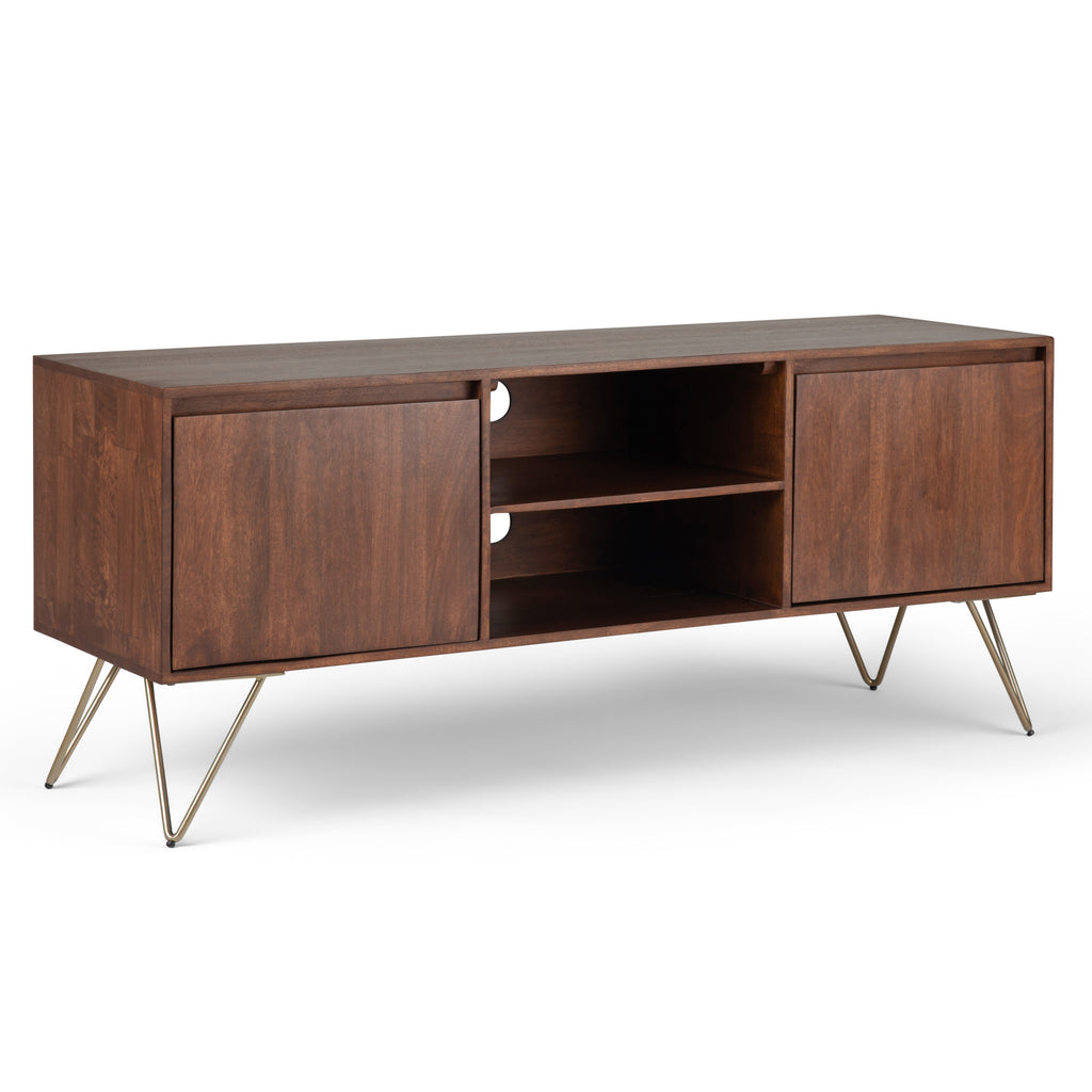Hunter 60 Inch Wide Solid Mango Wood TV Stand in Urban