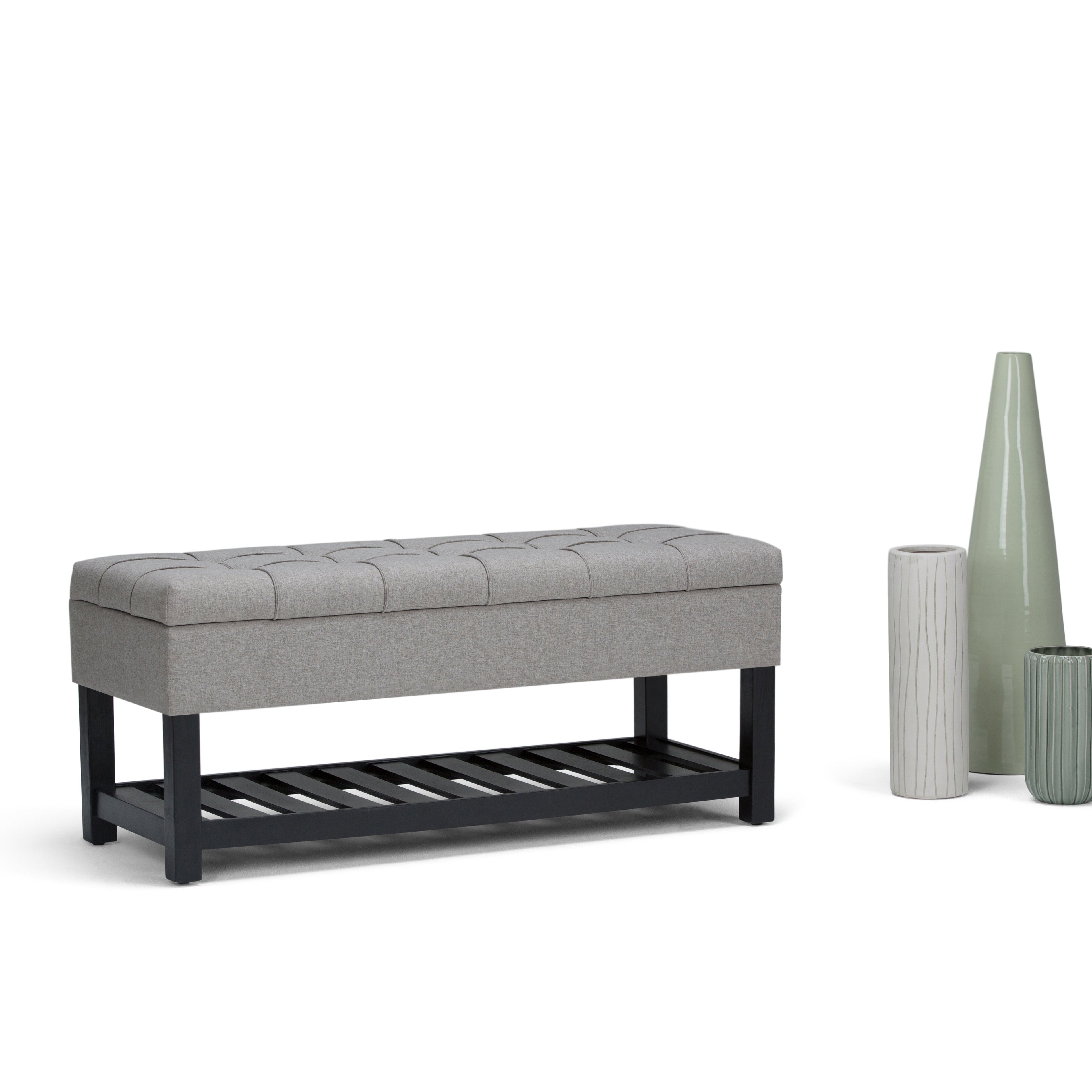 Saxon Storage Ottoman Bench - Dove