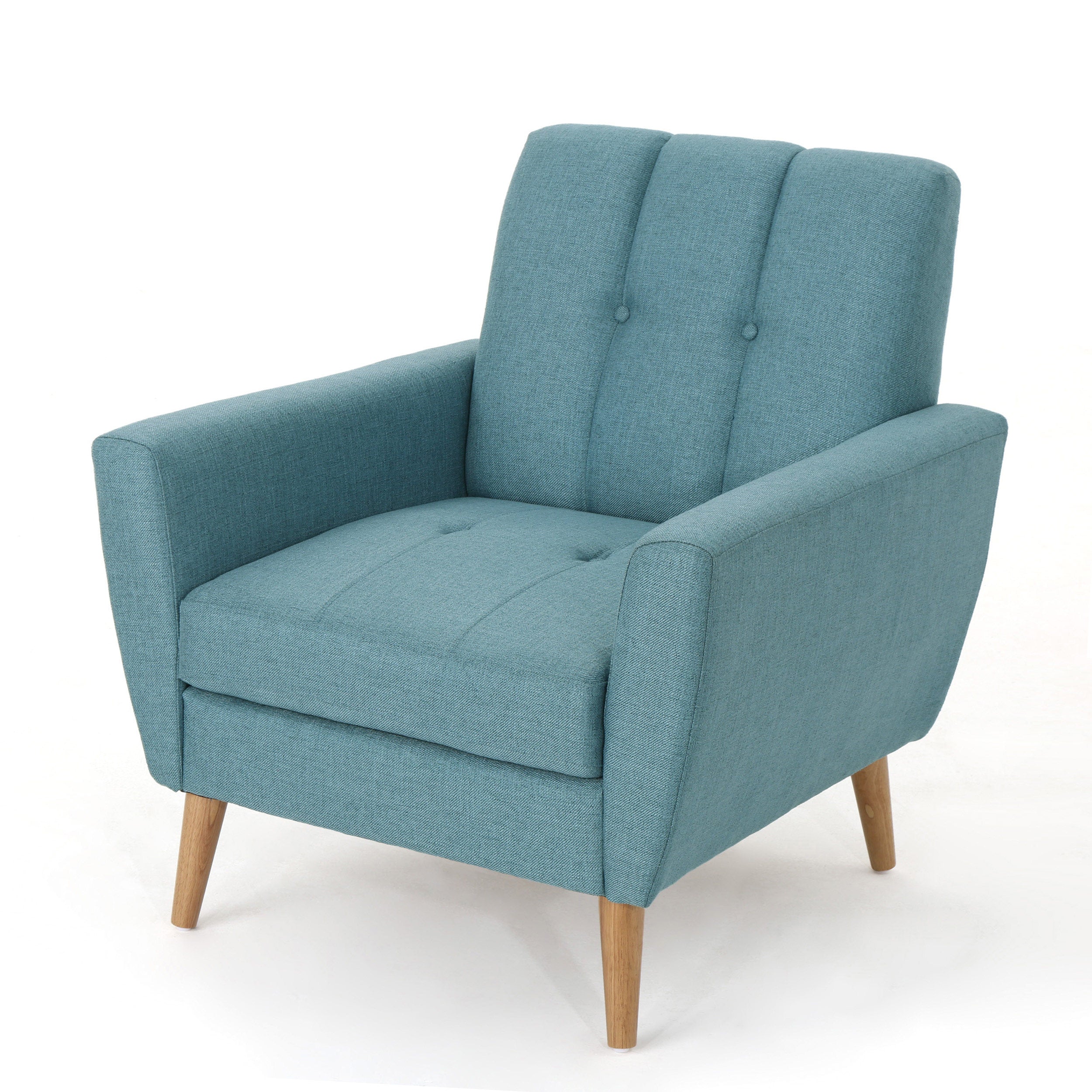 Mid Century Fabric Channel Stitch Club Chair