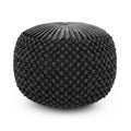 Renee 20 Inch Wide Round Pouf in Dark