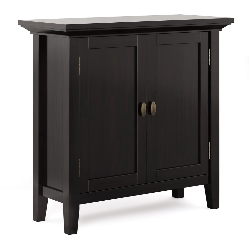 Redmond 32 Inch Wide Solid Wood Low Storage Cabinet in Hickory