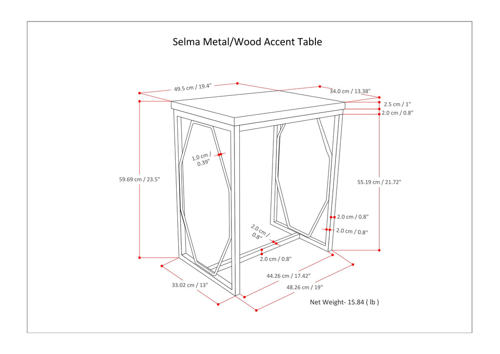 Selma Metal and Wood Accent Table