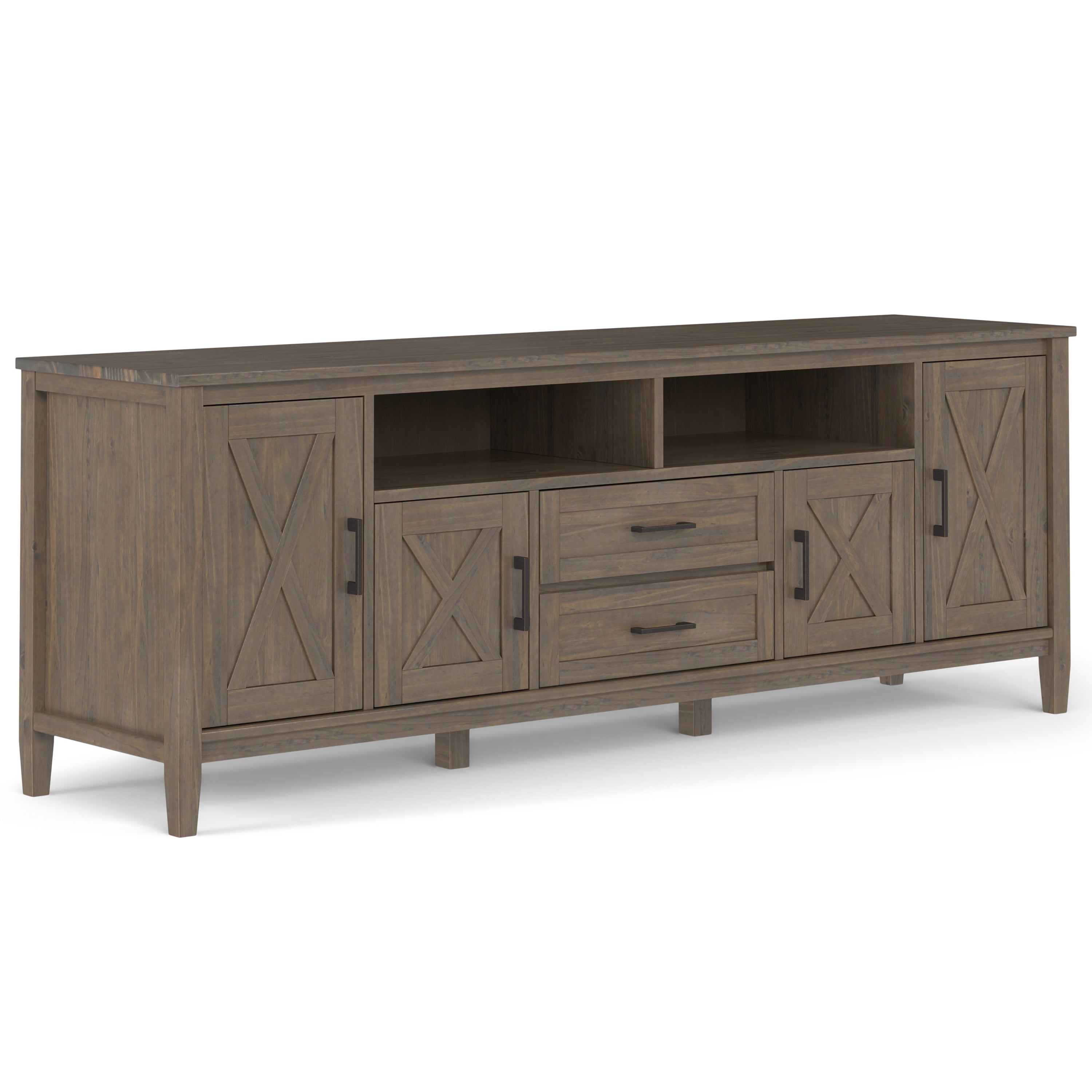 Ela 72 Inch Wide Solid Wood TV Stand in Smokey