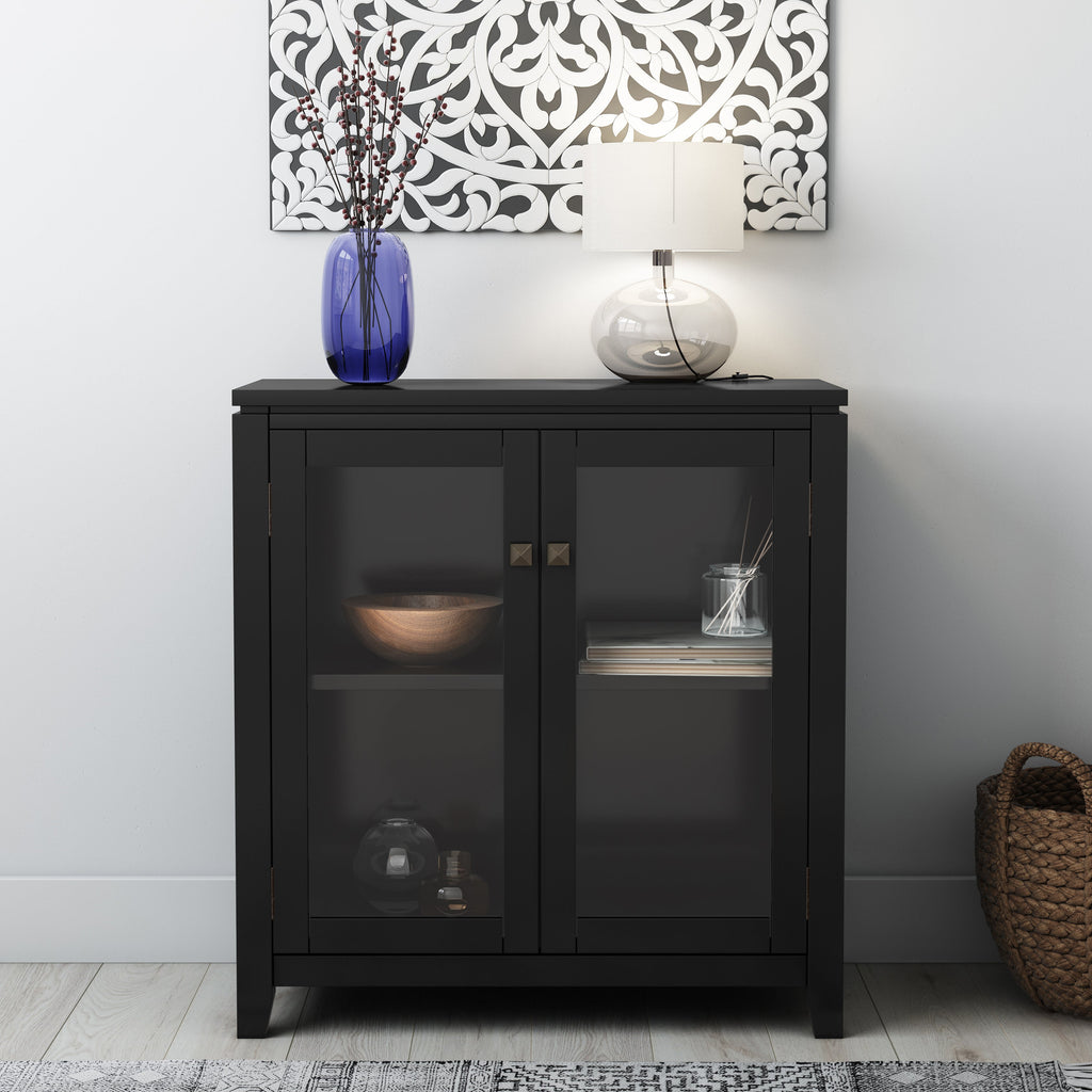 Cosmopolitan 30 Inch Wide Solid Wood Low Storage Cabinet
