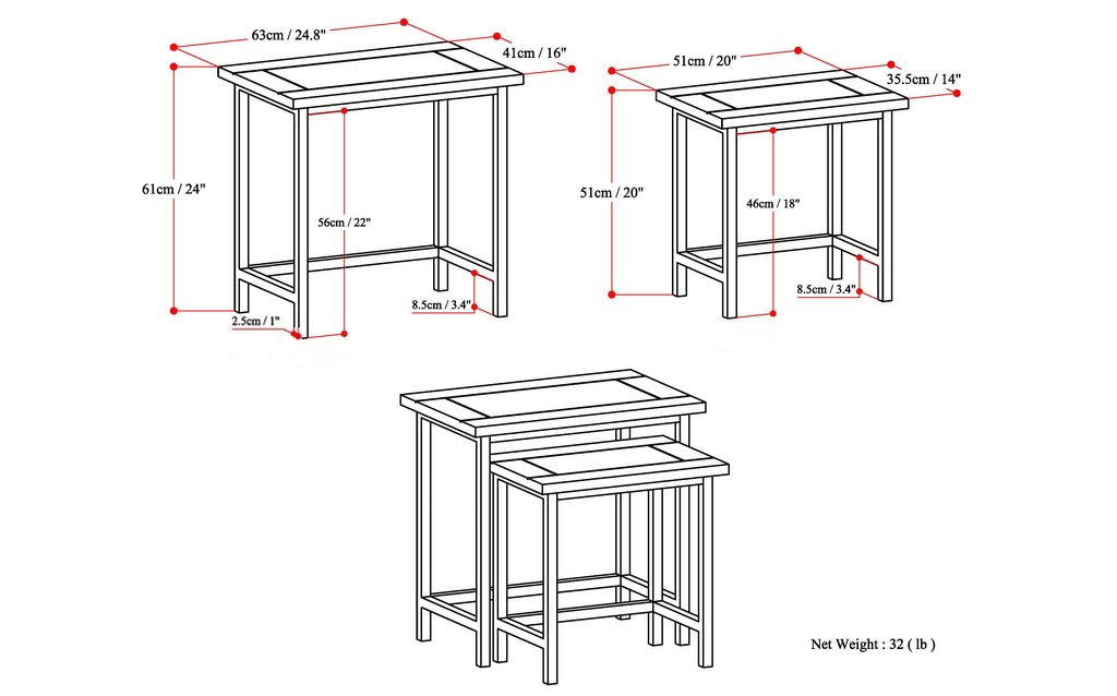 Skyler - 2 Pc Nesting Side Table - Dark
