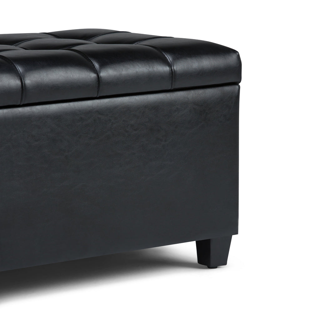 Sienna 33 Inch Wide Storage Ottoman Bench