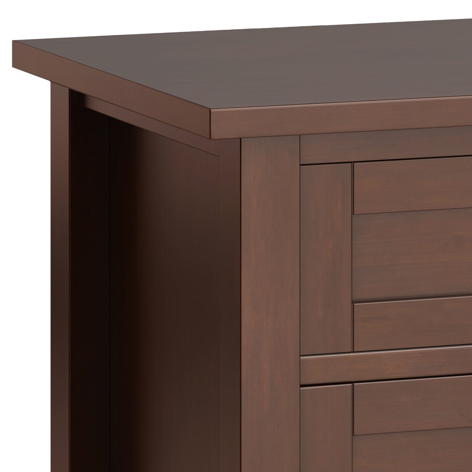 Warm Shaker Solid Wood 24 Inch Wide Transitional Nightstand in Russet