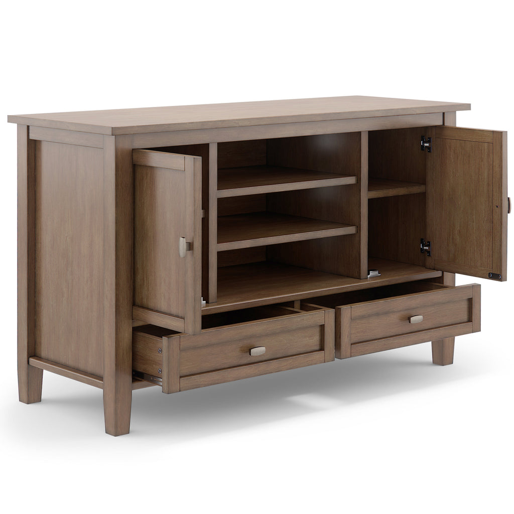 Warm Shaker 47 Inch Wide Solid Wood TV Stand in Rustic