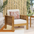 Outdoor Acacia Wood Club Chairs with Cushions