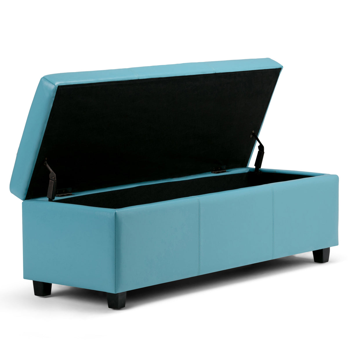 Avalon 48-Inch Wide Storage Ottoman Bench in Soft Blue