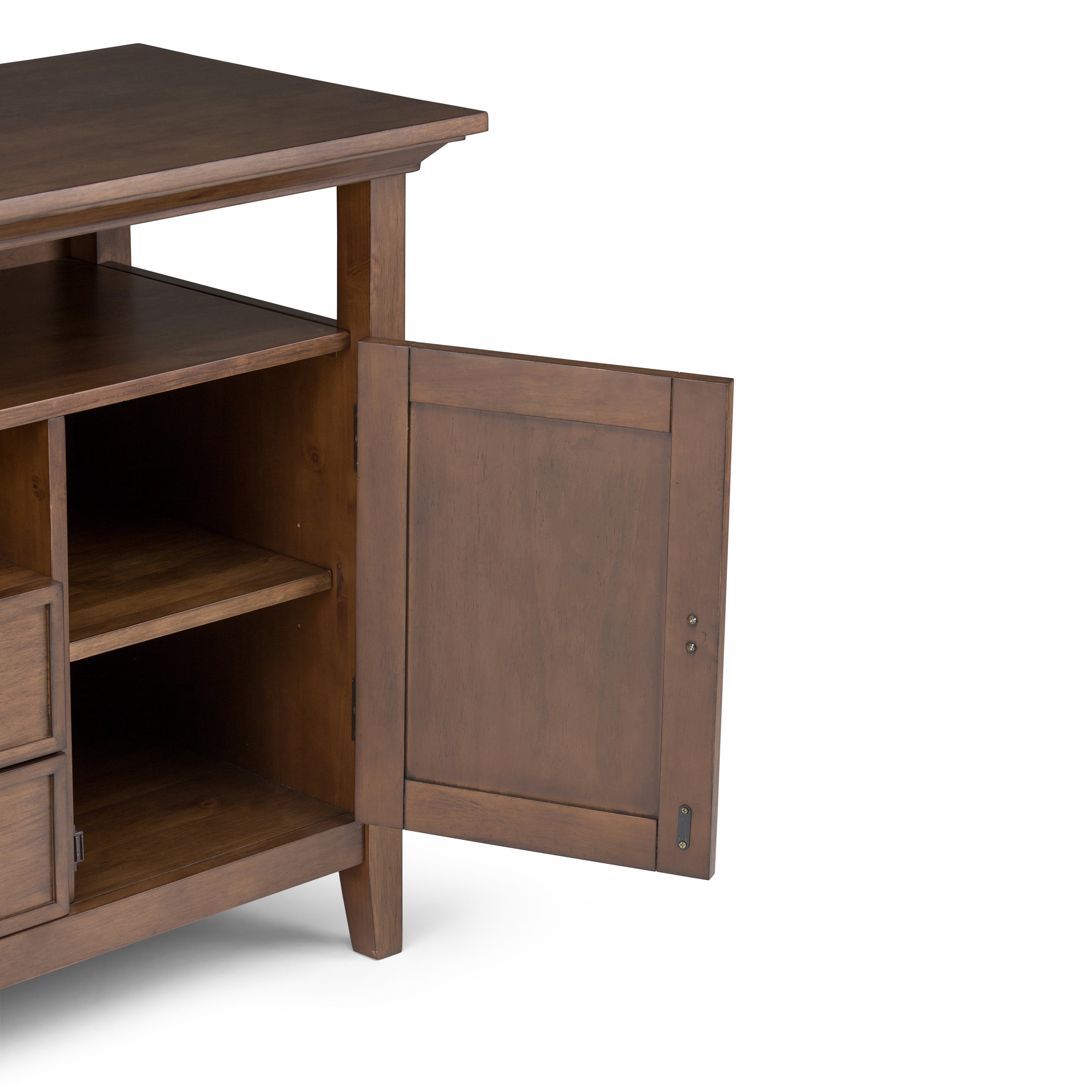 Redmond 54 Inch Wide Solid Wood Tall TV Stand in Tobacco