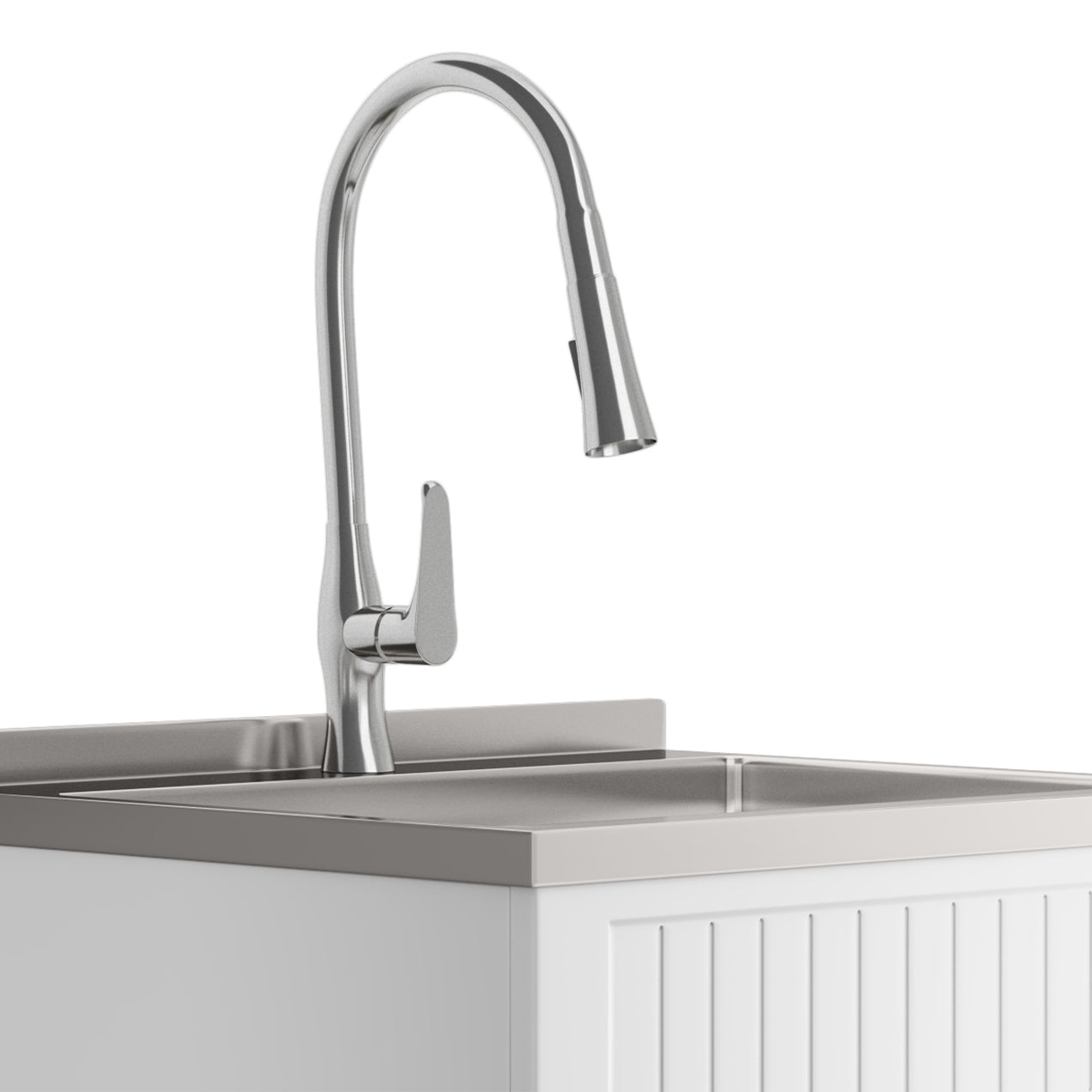 Beckham 24" Laundry Cabinet with Faucet and Stainless Steel Sink