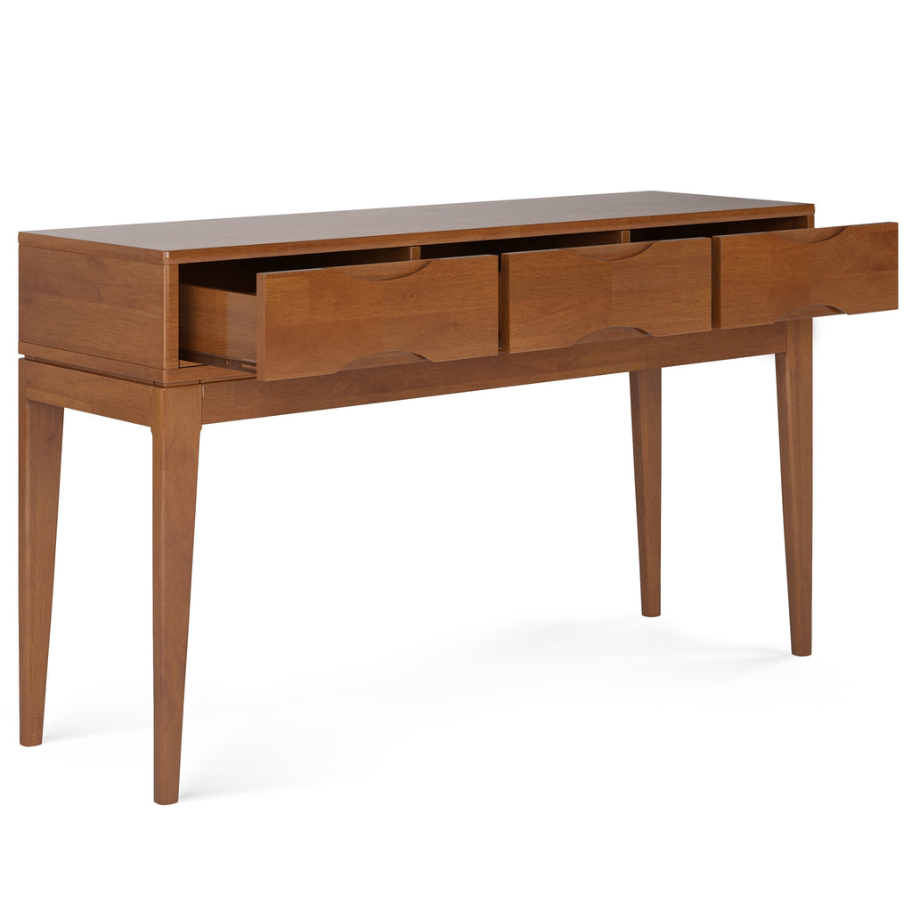 Harper 54 Inch Wide Solid Wood Console Sofa Table in Teak
