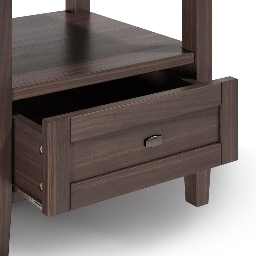 Warm Shaker Solid Wood 20 Inch Wide Transitional End Table