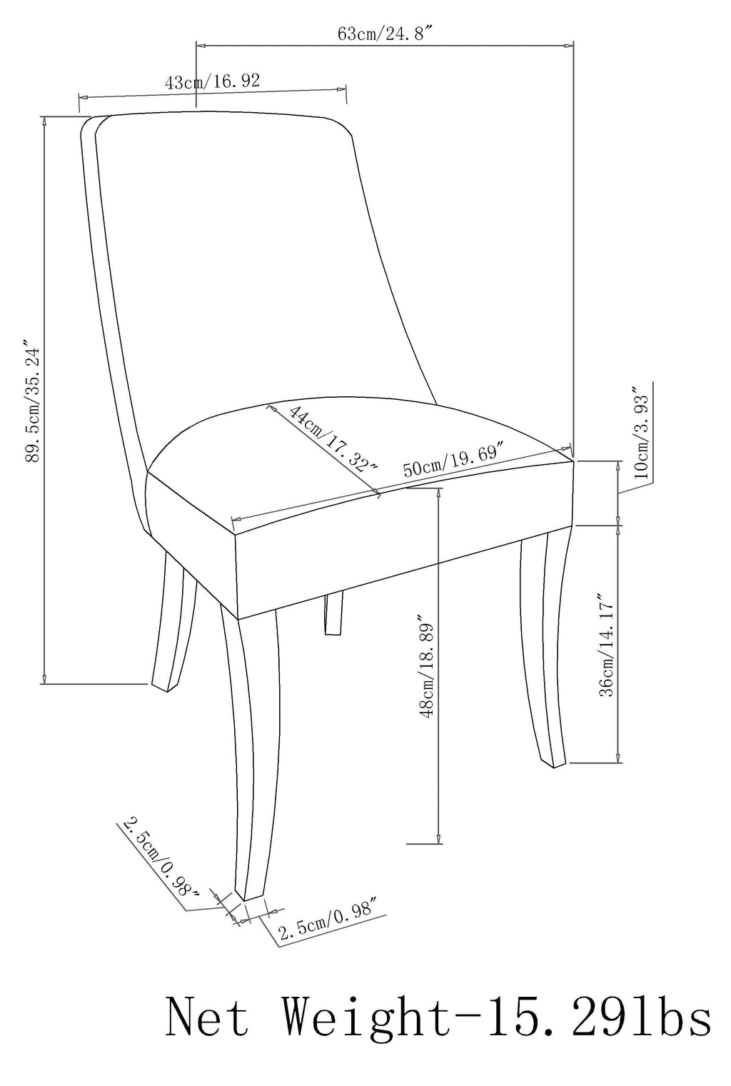 Walden Deluxe Dining Chair Set of 2