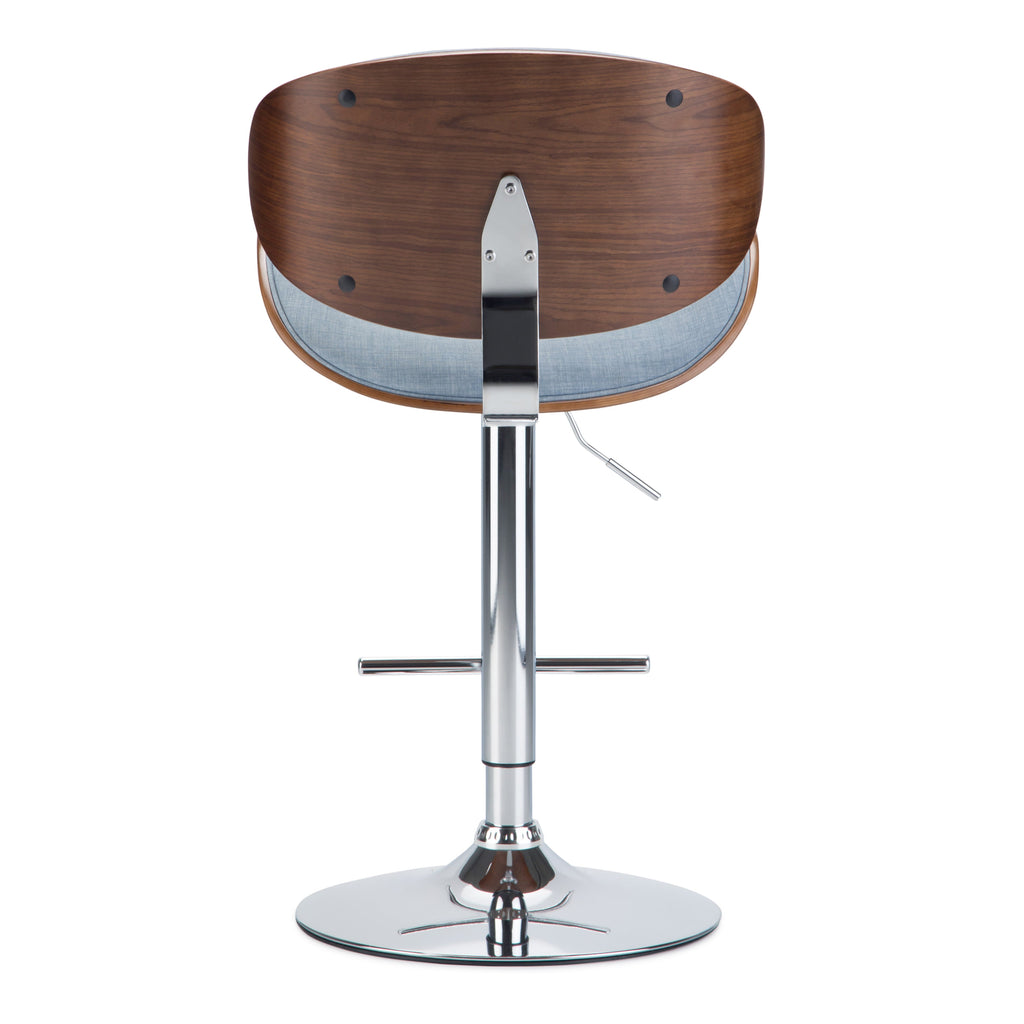 Marana 37–45 Inch Seat Height Bentwood Adjustable Swivel Bar Stool in Denim