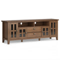 Artisan 72 Inch Wide Solid Wood TV Stand in Rustic