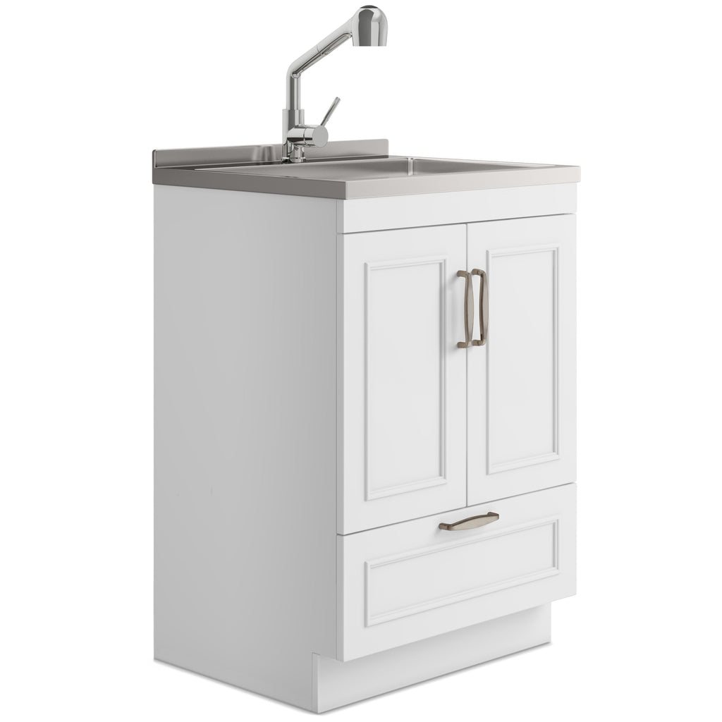 Cardinal - 24" Laundry Cabinet with Faucet and Stainless Steel Sink
