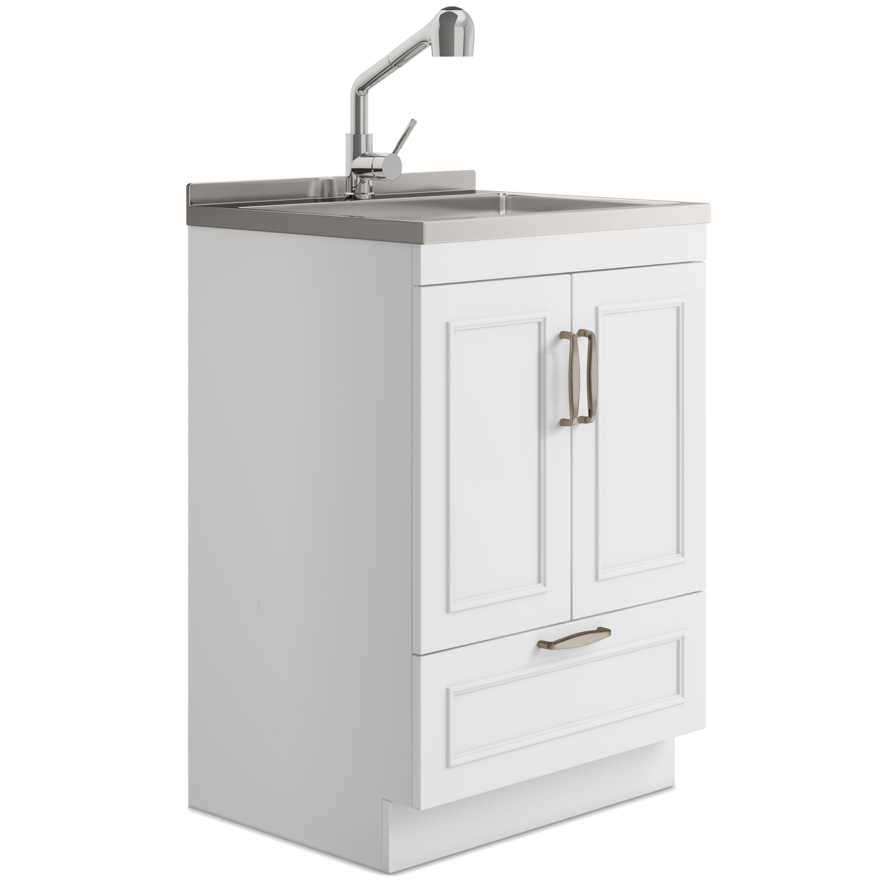 Cardinal - 24" Laundry Cabinet with Faucet and Stainless Steel Sink