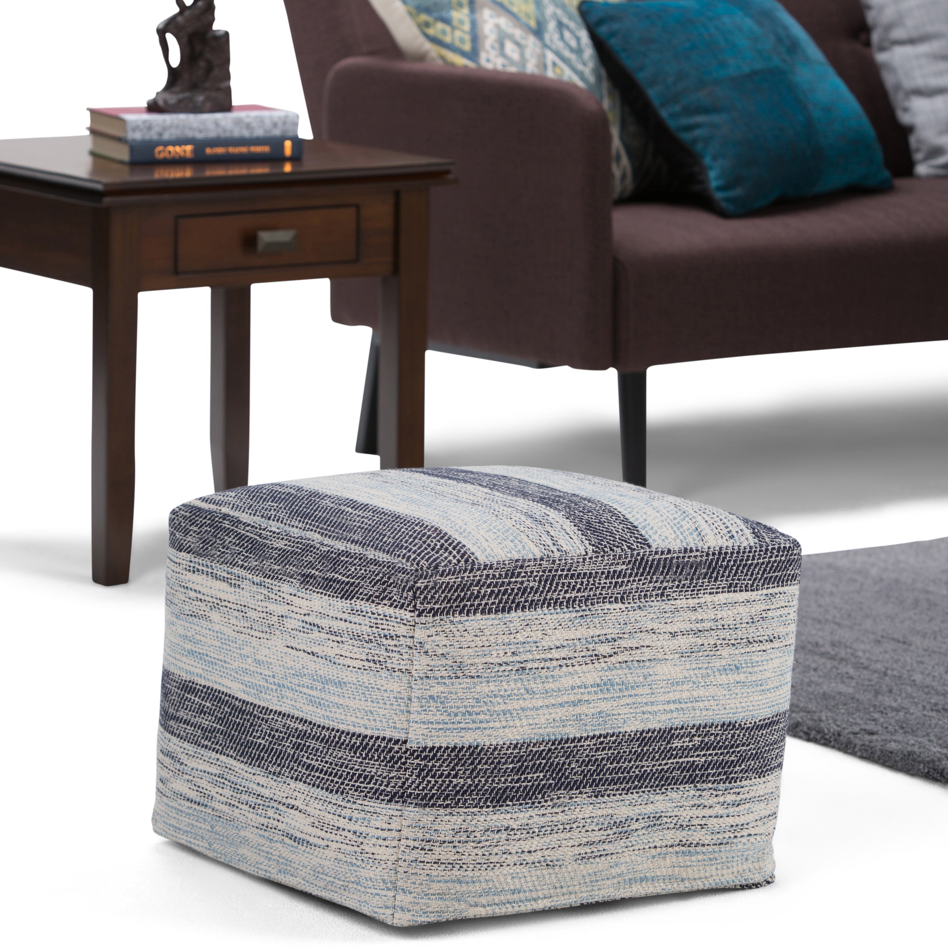 Clay 18 Inch Wide Square Pouf