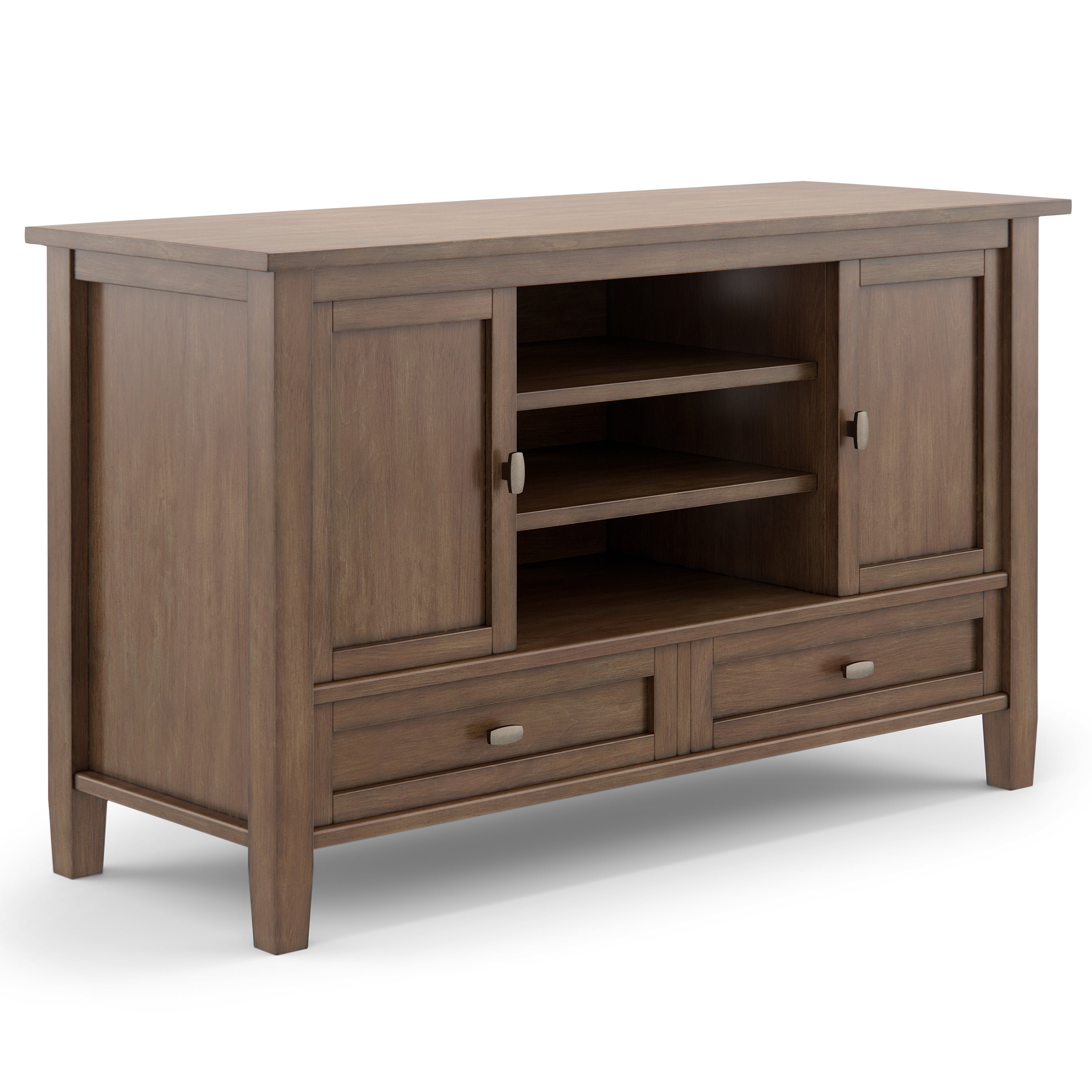 Warm Shaker 47 Inch Wide Solid Wood TV Stand in Rustic