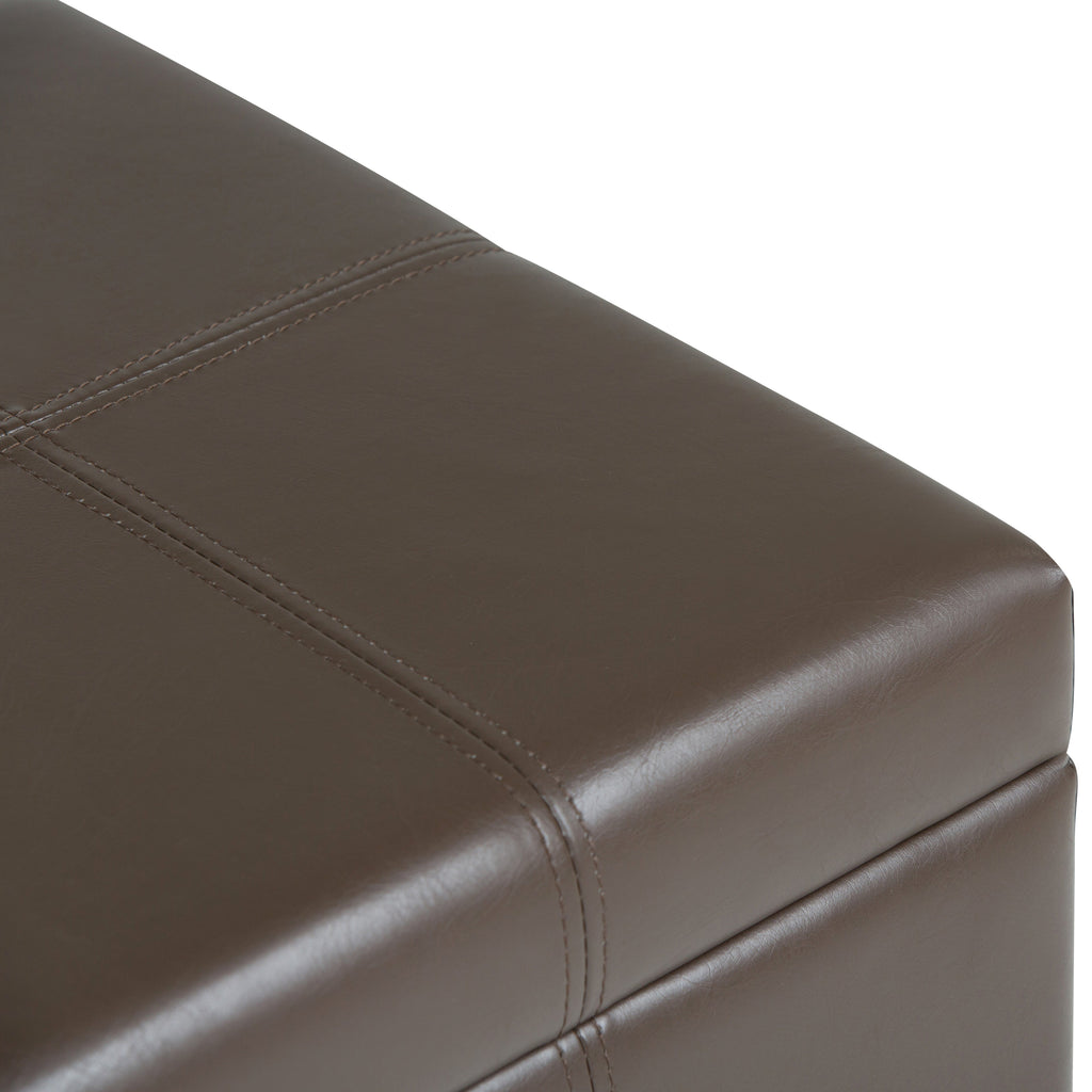 Dover 36 Inch Wide Storage Ottoman Bench in Chocolate