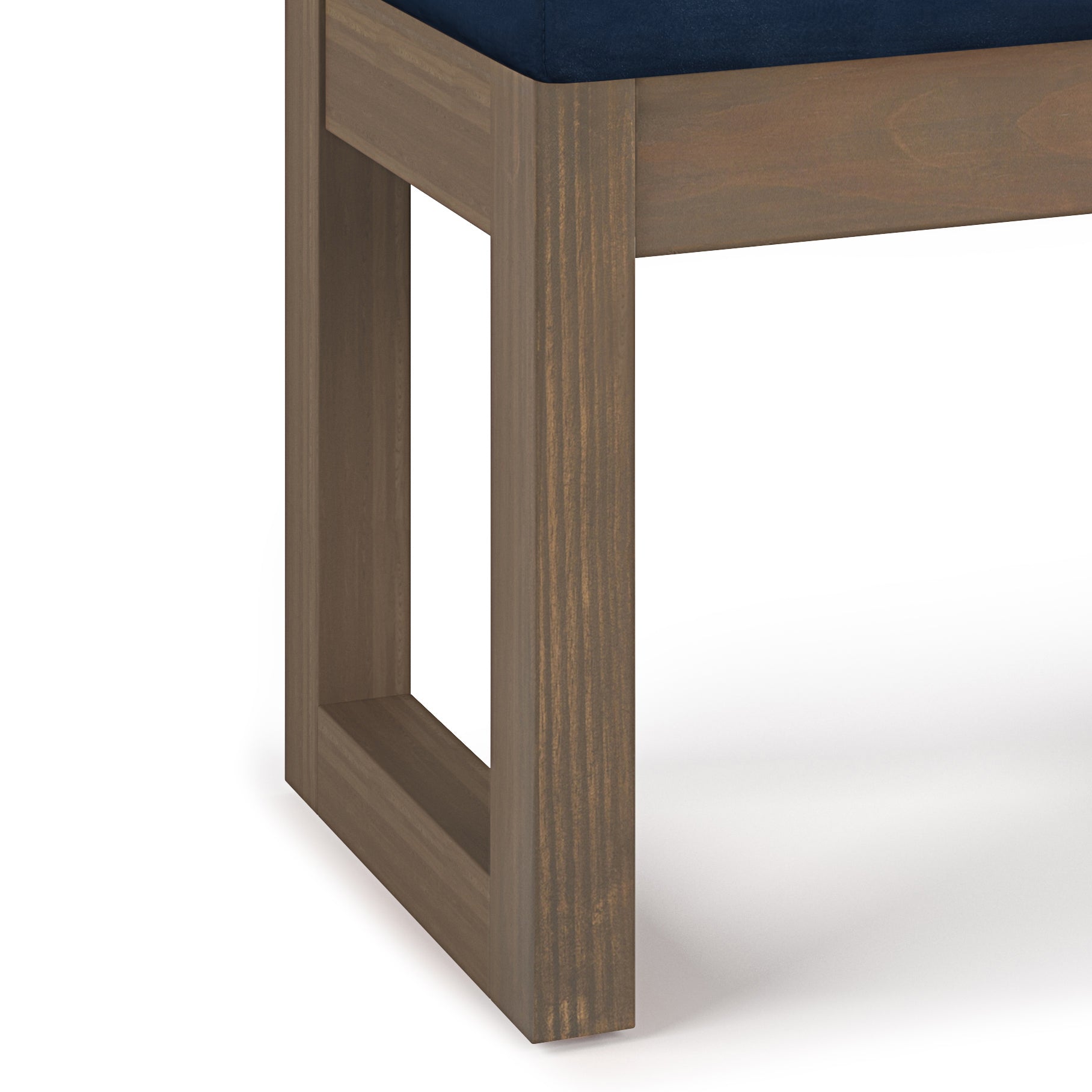 Milltown 27 Inch Wide Solid Wood Footstool Small Ottoman Bench