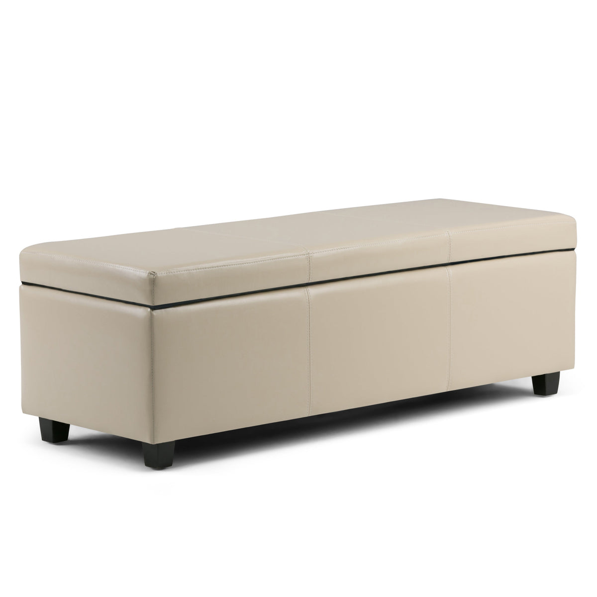 Avalon 48 Inch Wide Storage Ottoman Bench in Satin