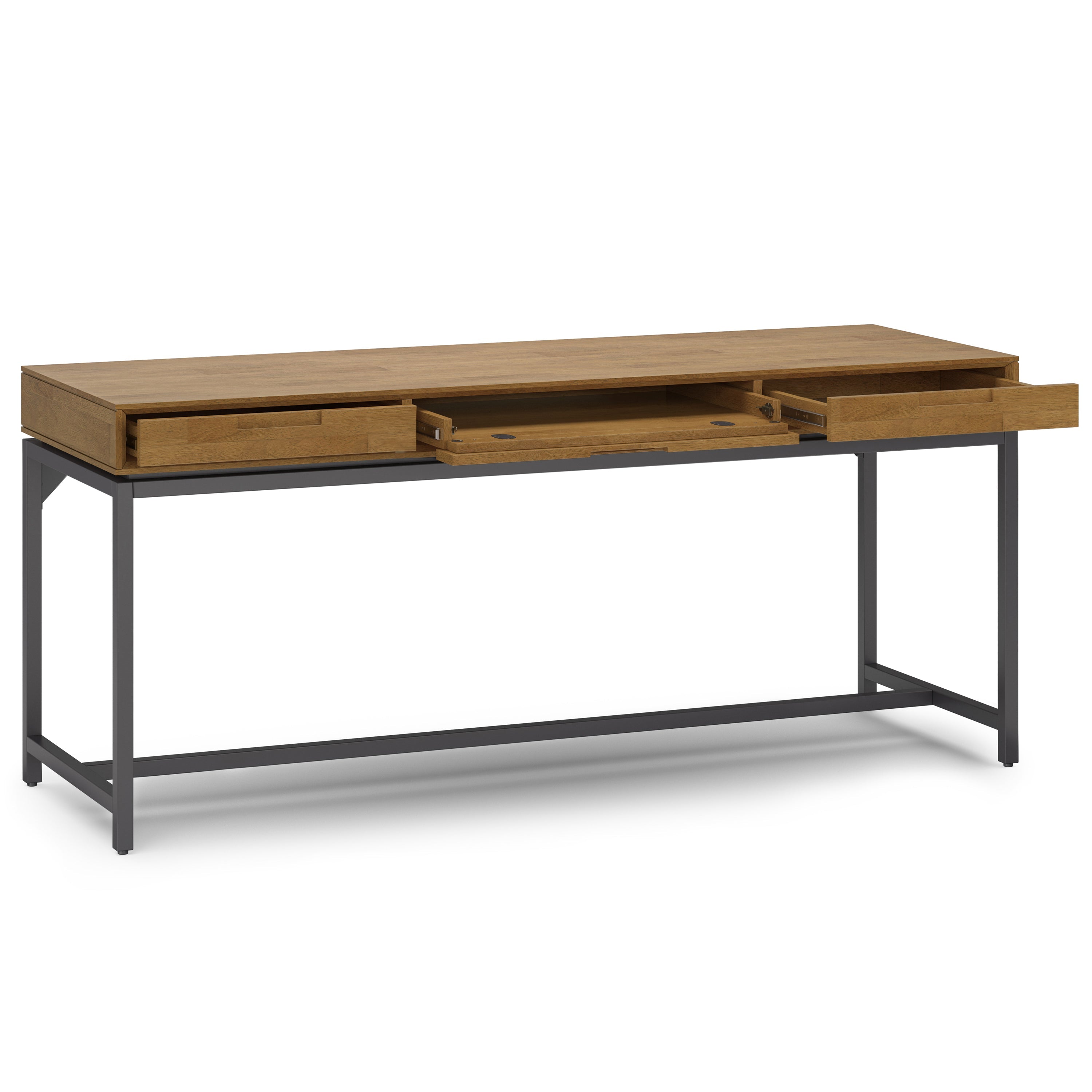 Banting - Mid Century Wide Desk - Medium Saddle