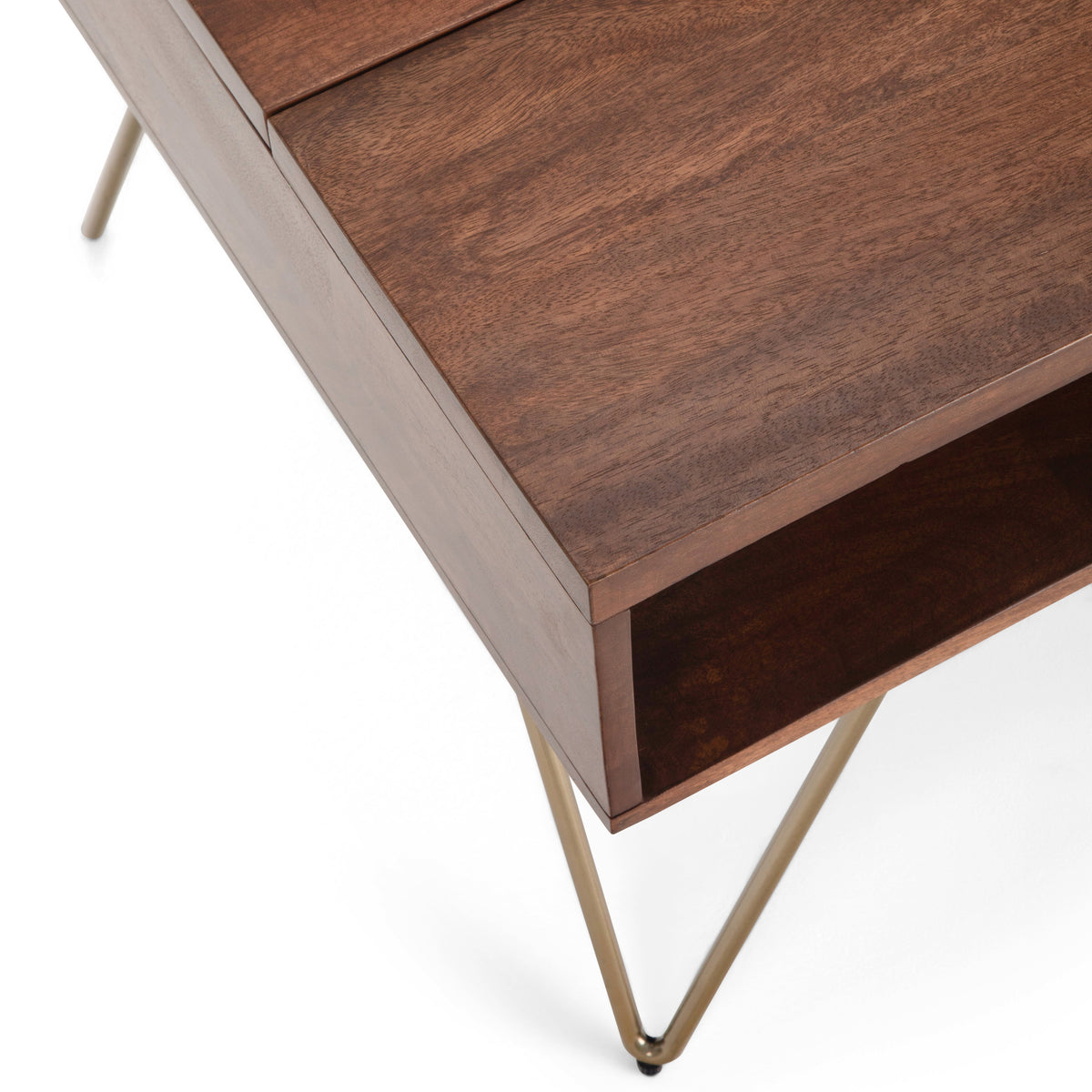 Hunter 48 Inch Wide Solid Mango Wood Lift Top Coffee Table in Umber