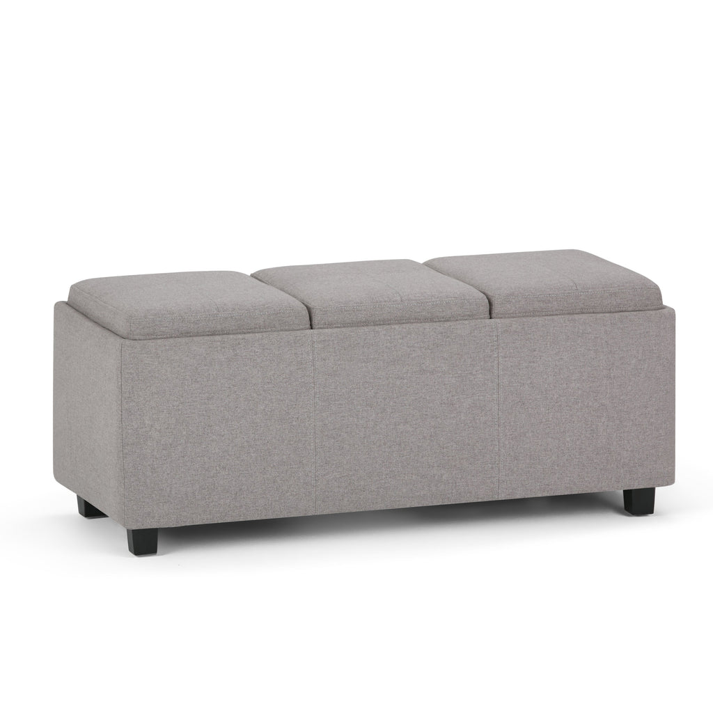 Avalon 42 Inch Wide Storage Ottoman in Cloud